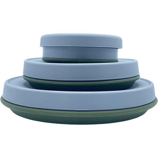 Wolf Outdoors EZI-STOW Collapsible Dining Set 3pk Olive Green