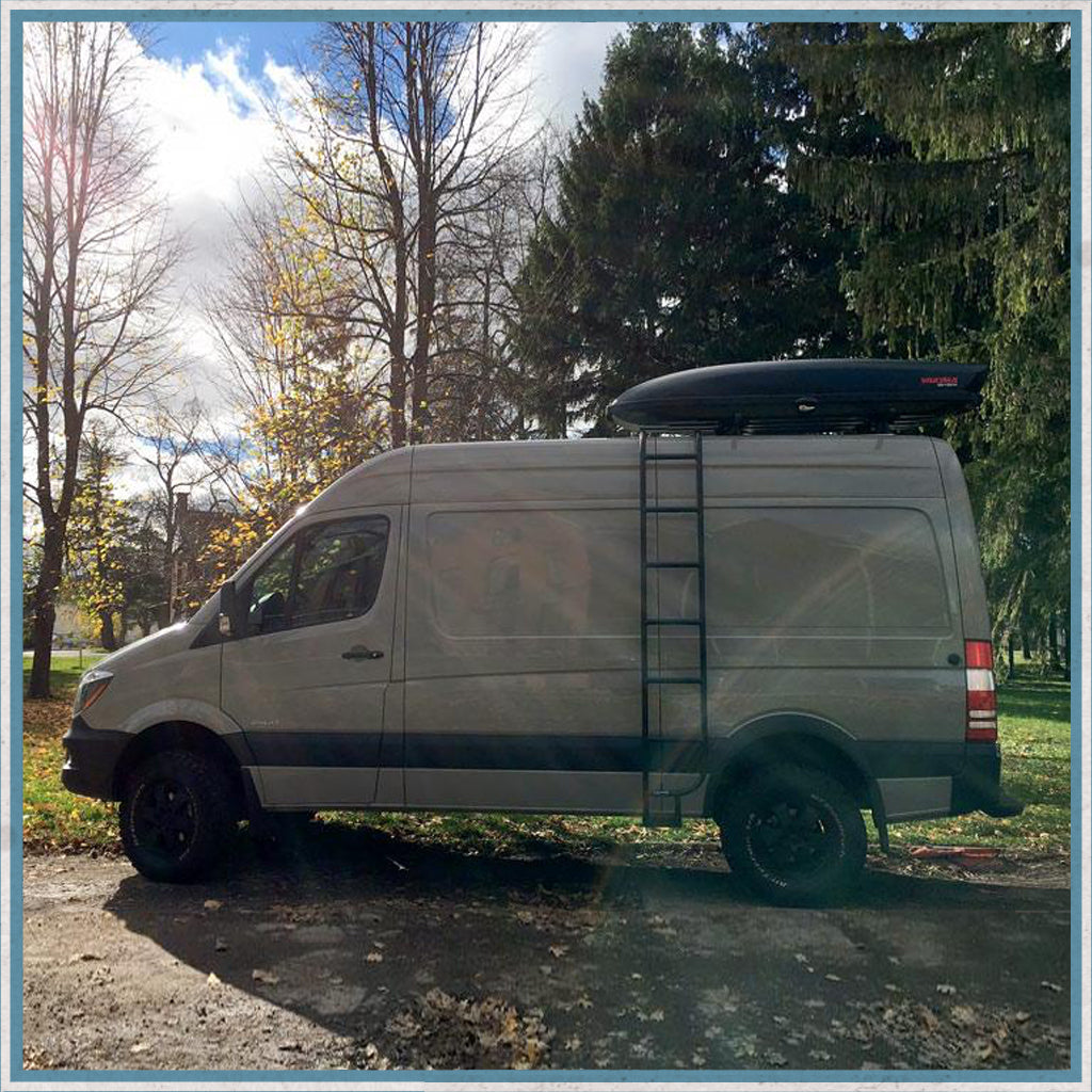 Aluminess Mercedes-Benz Sprinter, VW Crafter Roof Rack Ladder-Camper Interiors