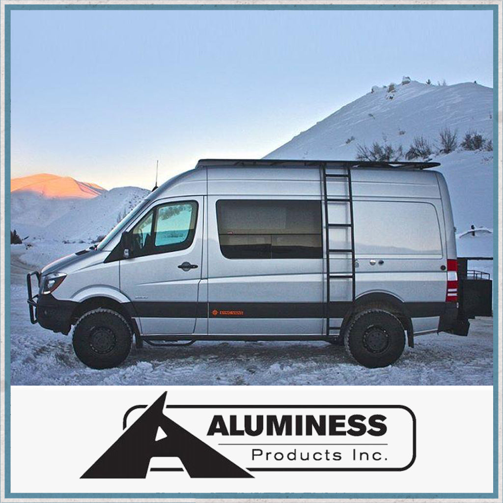 Aluminess Mercedes-Benz Sprinter VW Crafter Roof Rack Ladder-Aluminess Mercedes-Benz Sprinter, VW Crafter Roof Rack Ladder-Camper Interiors
