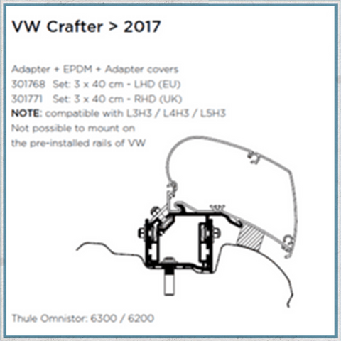 Thule VW Crafter >2017 Awning Bracket