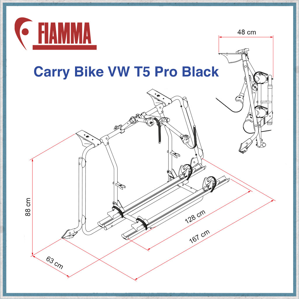 Fiamma Carry Bike VW T5-T6 Pro Black - ADAPTOR Kit-Camper Interiors