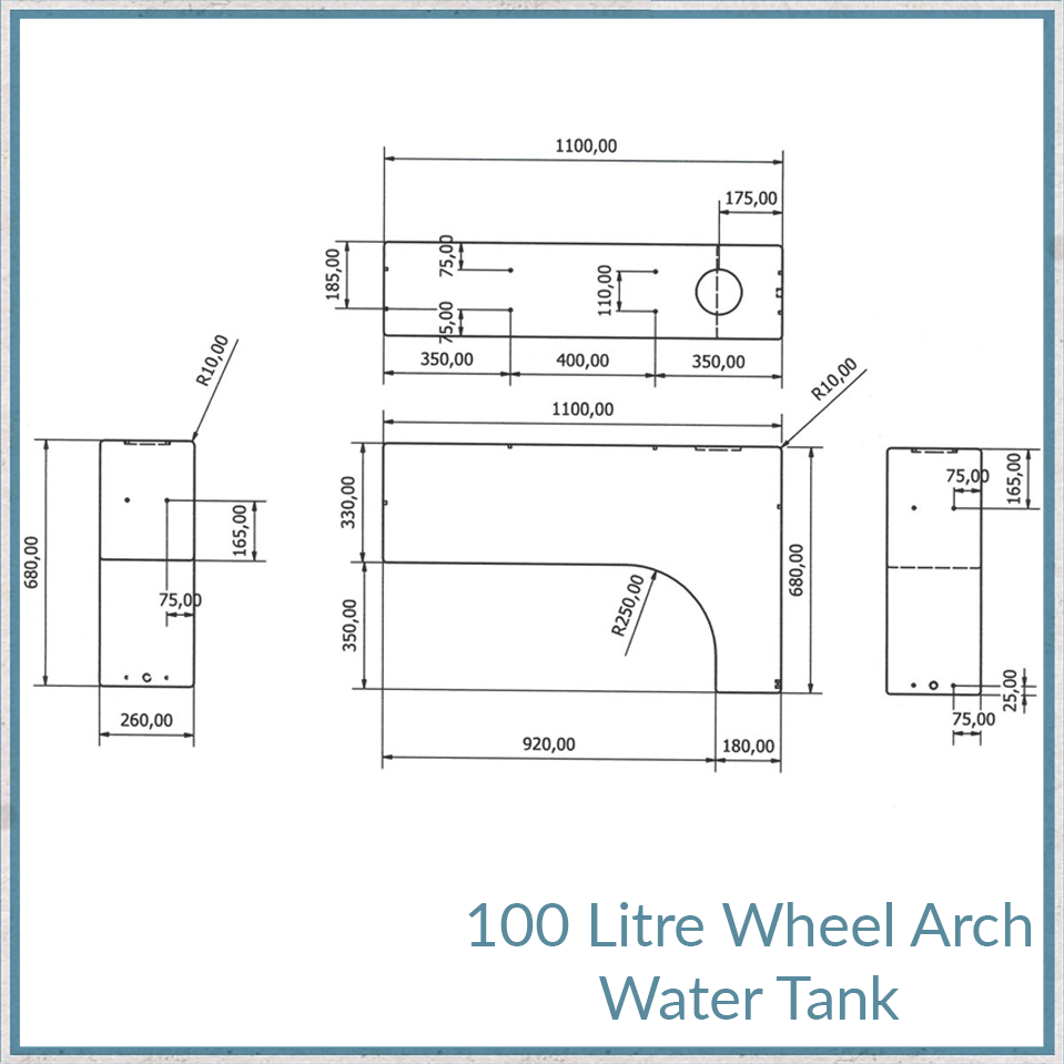 Campervan 100 Litre Wheel Arch Water Tank-Camper Interiors