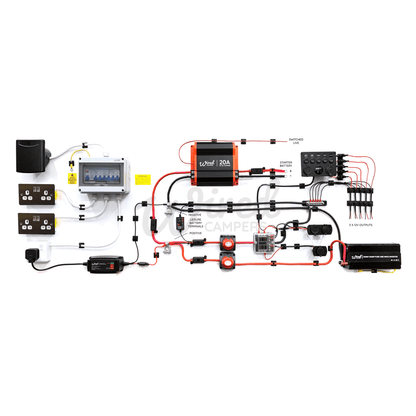12V DC-DC & 240V Mains Hook Up & Mini Off Grid 500W Inverter Complete Camper Van Kit