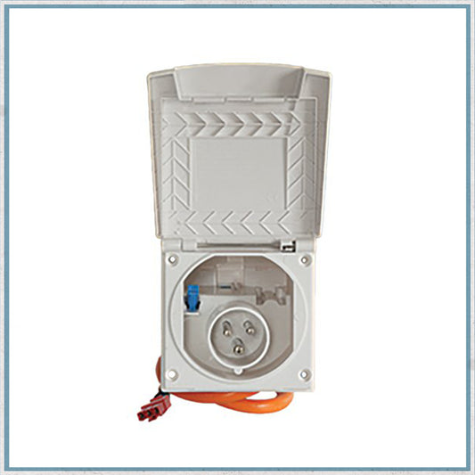 Prewired white mains flush inlet-Camper Interiors