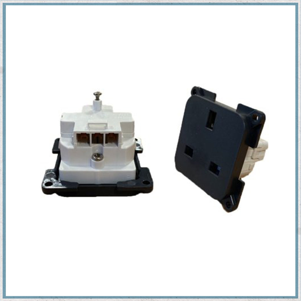 Grey integrated C-Line 230V prewired socket-Camper Interiors