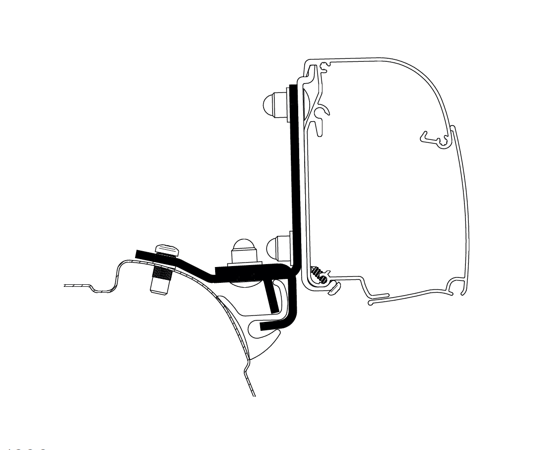 Thule Awning Adapters - Wall Mounted for Compact Vans-Camper Interiors