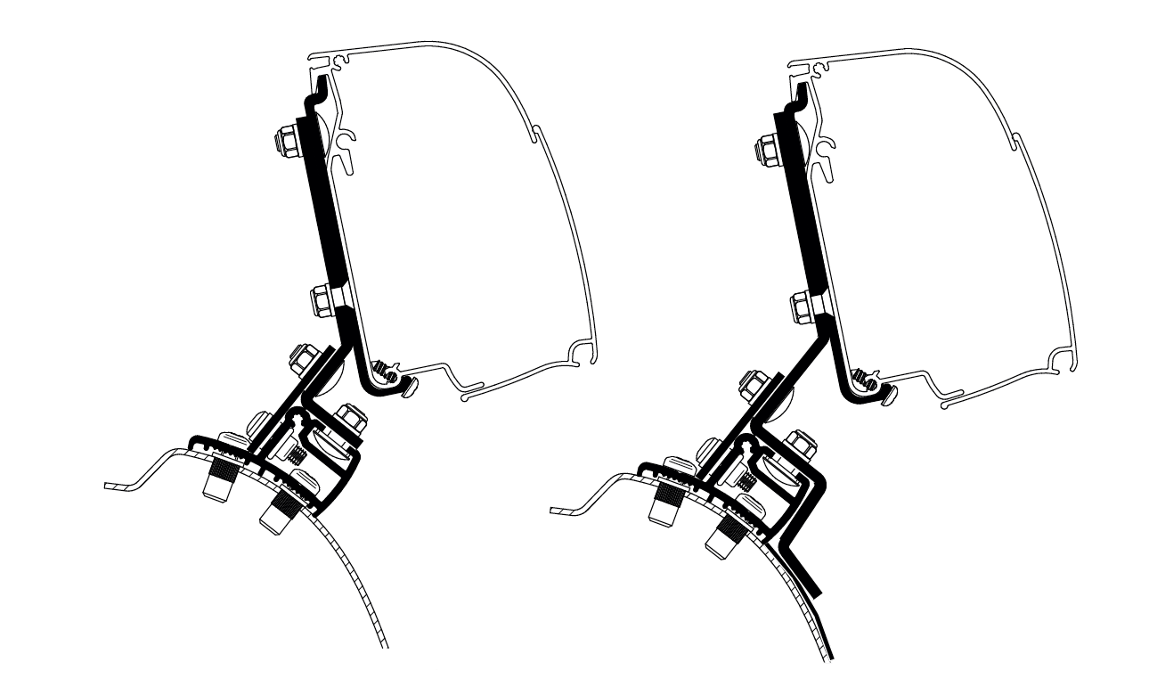Thule Awning Adapters - Wall Mounted for Compact Vans-Camper Interiors