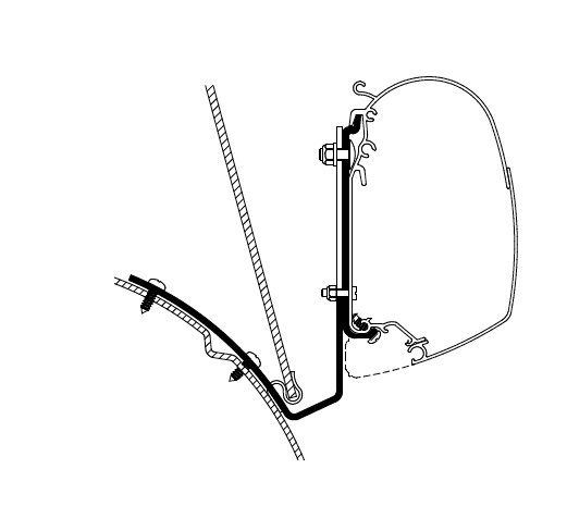 Thule Awning Adapters - Wall Mounted for Compact Vans-Camper Interiors