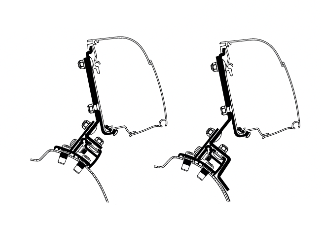 Thule Awning Adapters - Wall Mounted for Compact Vans-Camper Interiors