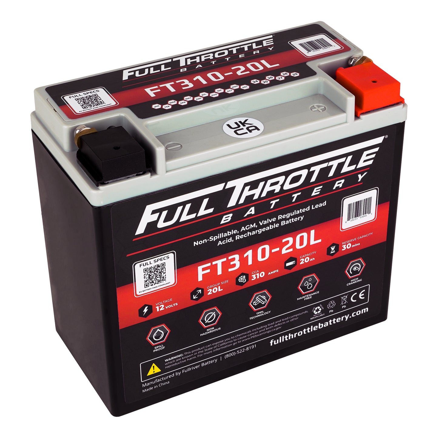 Full Throttle TPPL Battery FT310-20L