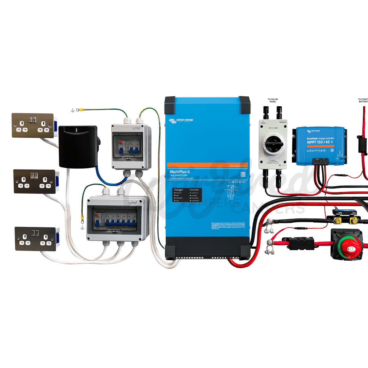 Victron Energy 3000VA Off Grid Mains Kit With Orion XS & SmartSolar - Multiplus-II 12/3000/120