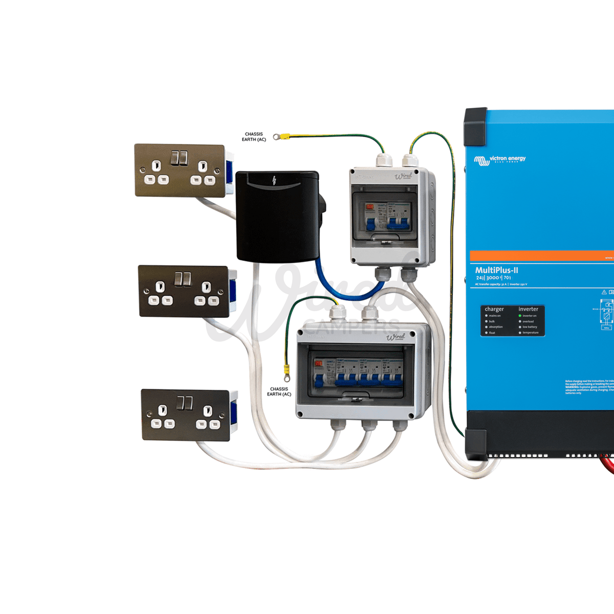 Victron Energy 3000VA 24V Off Grid Mains Kit With Orion & SmartSolar - Multiplus-II 24/3000/70