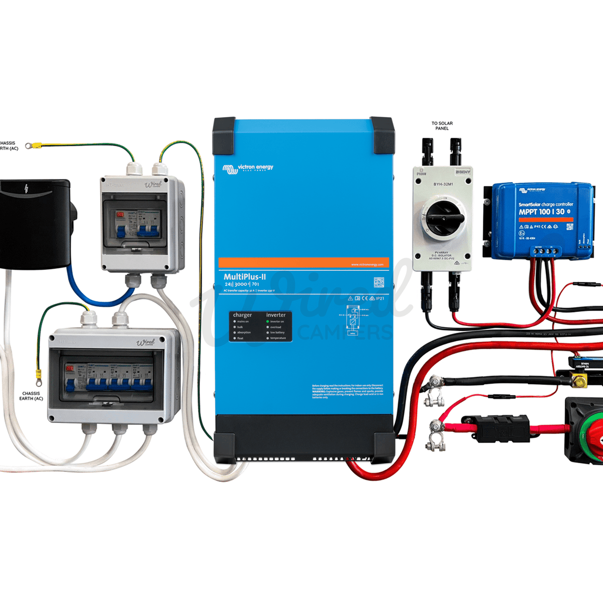 Victron Energy 3000VA 24V Off Grid Mains Kit With Orion & SmartSolar - Multiplus-II 24/3000/70