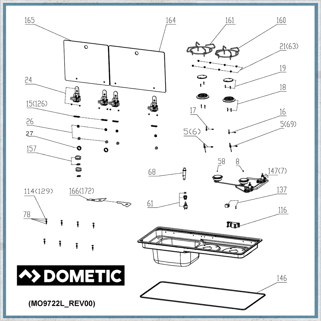 Dometic MO9722 SPARES