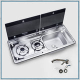 Dometic MO9722 Slimline Combination Hob and right hand Sink with cold tap for camper vans, motorhomes and caravans