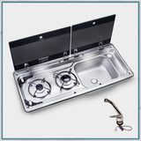 Dometic MO9722 Slimline Combination Hob and right hand Sink with mixer tap for camper vans, motorhomes and caravans