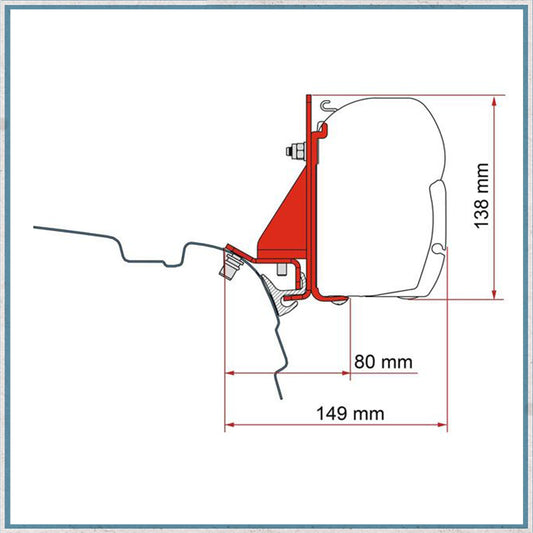 Fiamma F45/F43 Kit Combi Rail Bracket-Camper Interiors