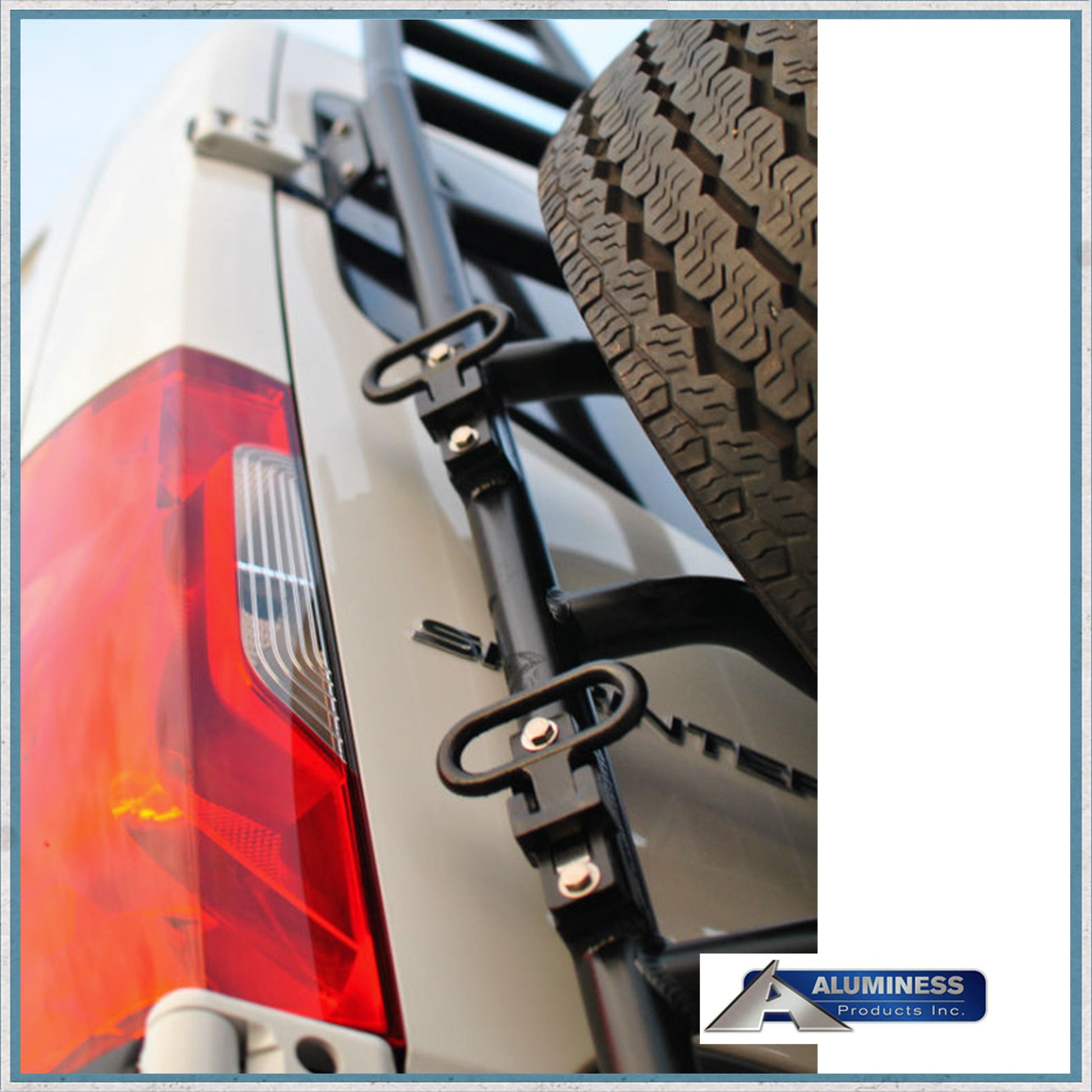 Aluminess 2019+ Mercedes Sprinter Rear Door Ladder/Tyre Combo-Camper Interiors