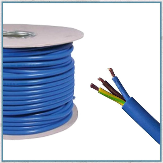 Round Arctic Grade Mains Cable - Blue - 2.5mm / 1.5mm-Camper Interiors