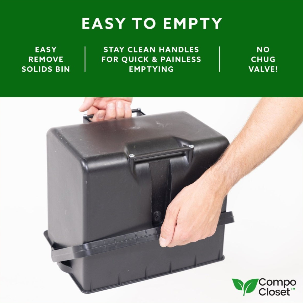 Compocloset easy to empty removable soilds bin
