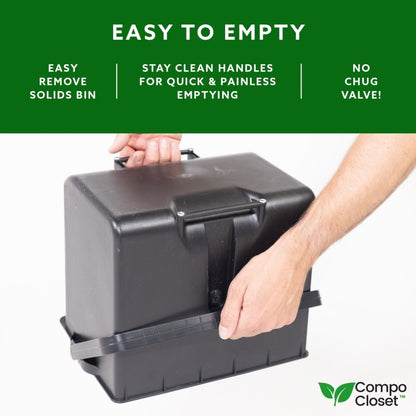 Compocloset easy to empty removable soilds bin