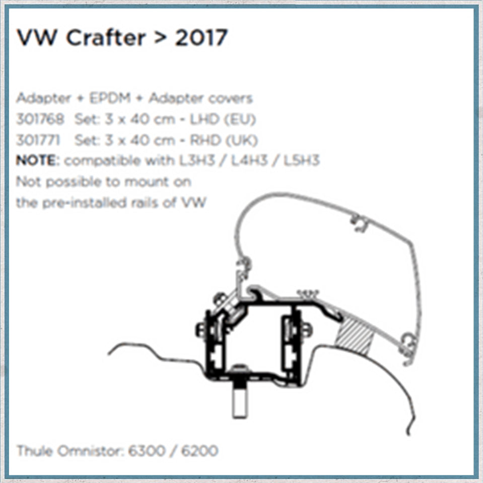 Thule VW Crafter >2017 Awning Bracket-Camper Interiors