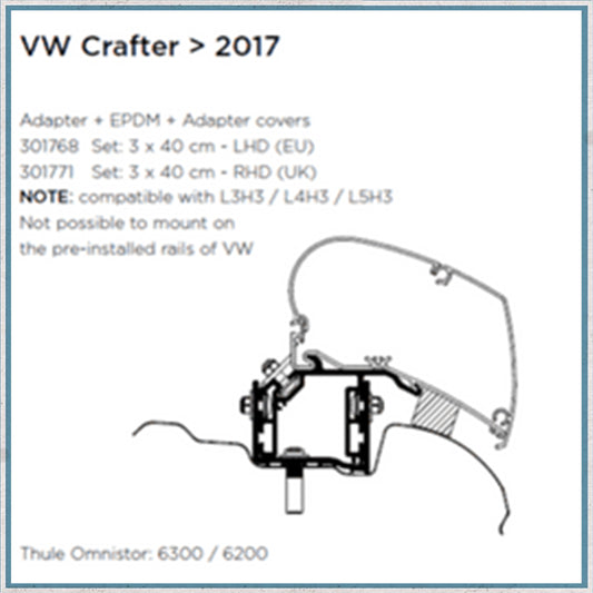 Thule VW Crafter >2017 Awning Bracket-Camper Interiors