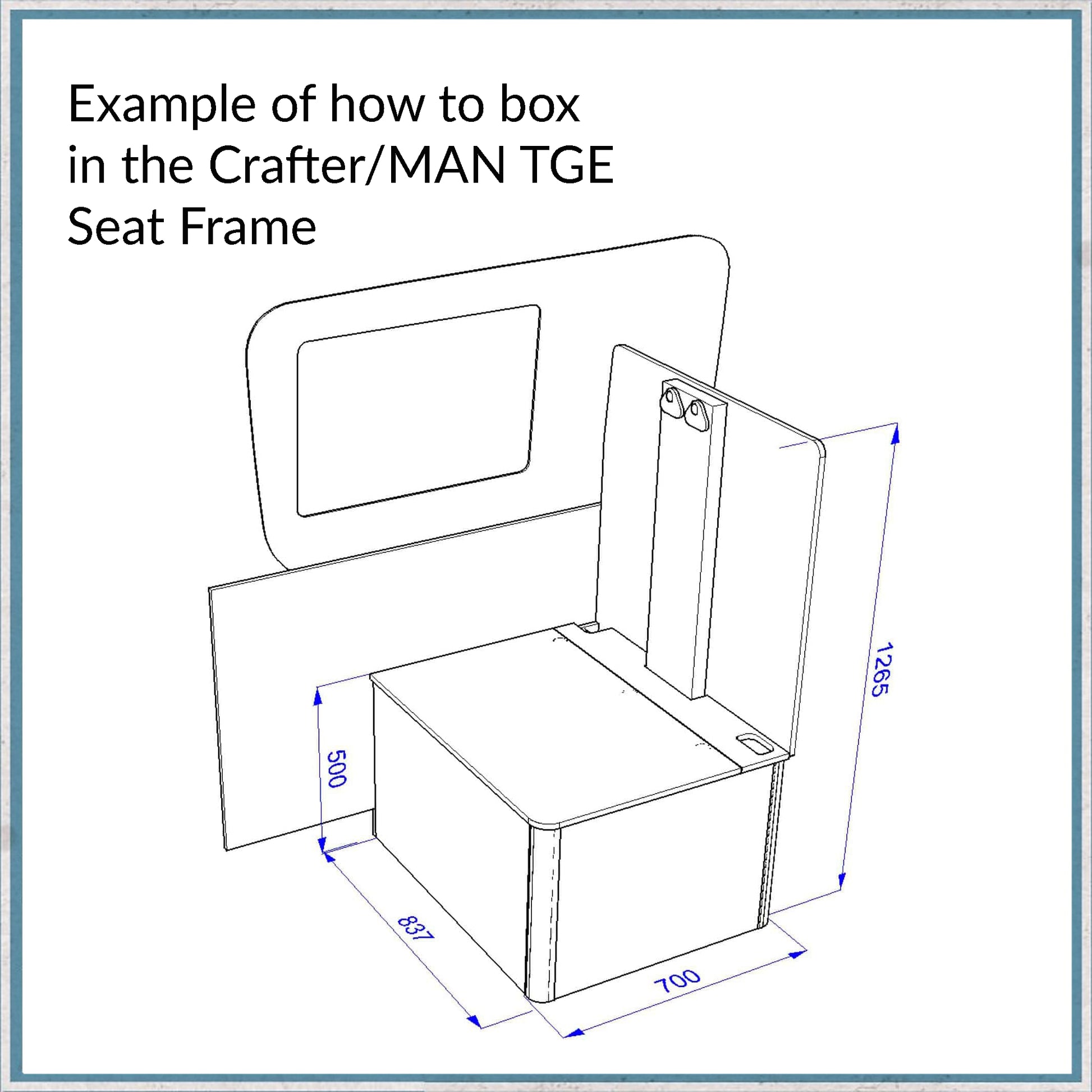 Double Seat Frame for 2107 Onwards VW Crafter/MAN TGE-Camper Interiors