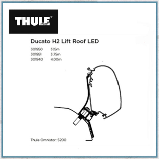 Thule Ducato H2 Lift Roof LED Awning Bracket-Camper Interiors