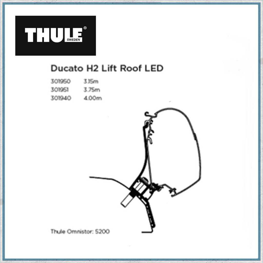 Exterior Parts Product Type - Thule Ducato H2 Lift Roof LED Awning Bracket