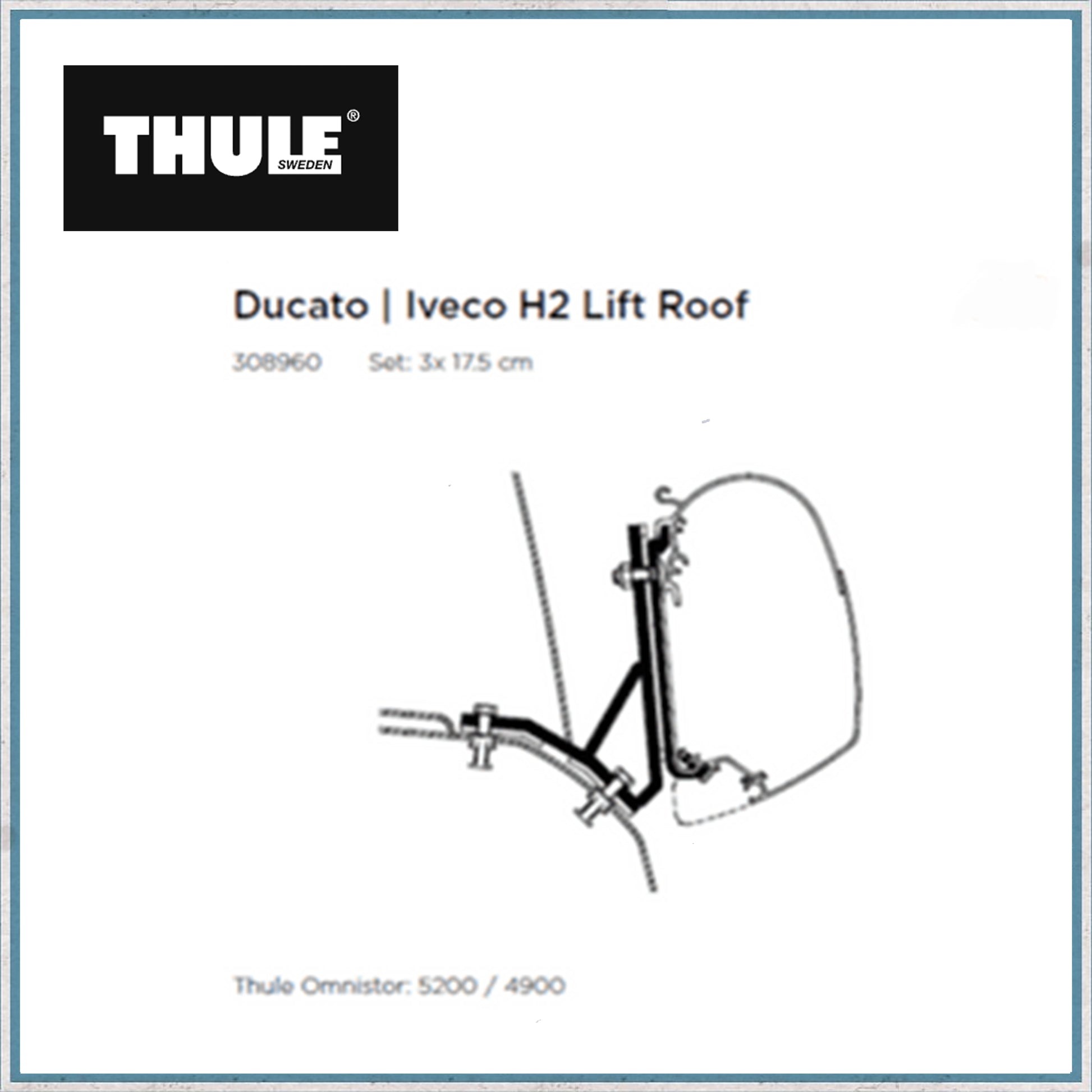 Thule Ducato/Iveco H2 Lift Roof Awning Bracket-Camper Interiors