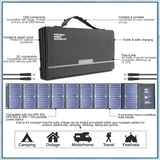 Hyundai H60 60W Portable and Foldable Solar Charger With USB and DC Connectivity