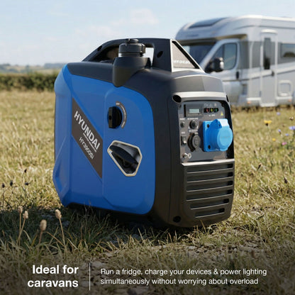 Hyundai 3.3kW / 3300W Inverter Generator, Recoil Start, Pure Sine Wave | HY3900Si motorhome