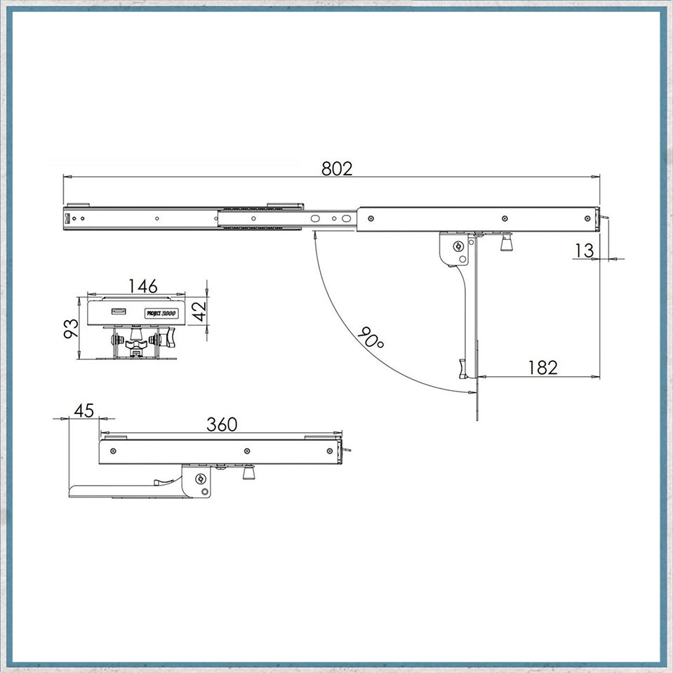 Lippert Iris - LCD Sliding TV Bracket-Camper Interiors