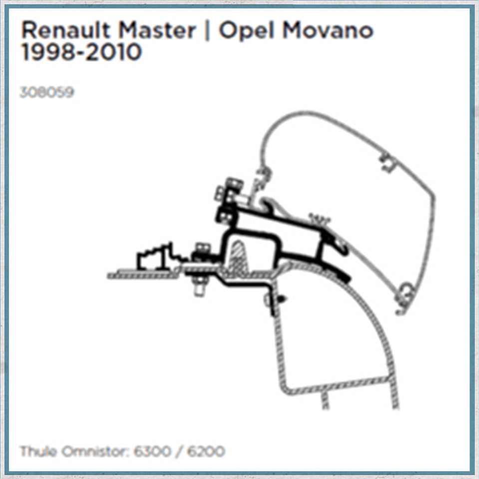 Thule Renault Master/Vauxhall Movano 1998-2010 Awning Bracket-Camper Interiors