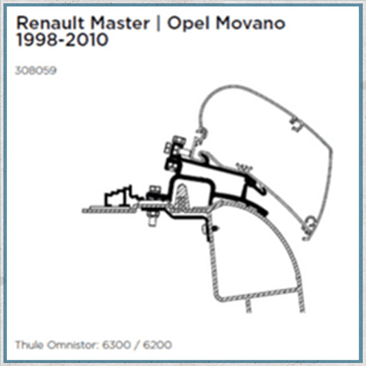 Thule Renault Master/Vauxhall Movano 1998-2010 Awning Bracket-Camper Interiors