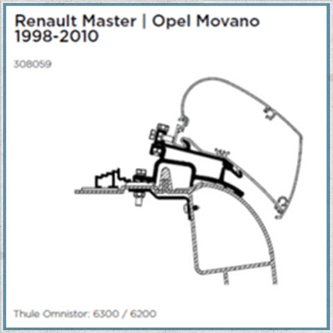 Exterior Parts Product Type - Thule Renault Master/Vauxhall Movano 1998-2010 Awning Bracket