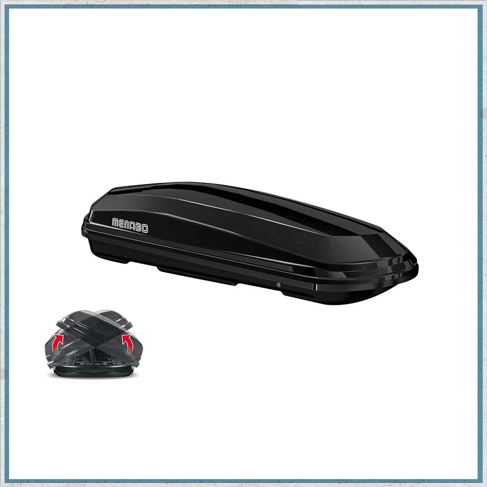 Menabo Diamond - Black Roof Box with Duo Opening - 450L / 500L-Camper Interiors