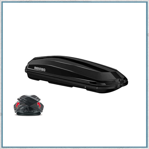 Menabo Diamond Black Roof Box with Duo Opening 450L 500L Camper Interiors