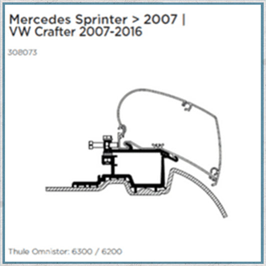 Thule Mercedes Sprinter/VW Crafter >2007 Awning Bracket-Camper Interiors