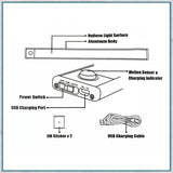 Low Voltage Parts - 40cm Rechargeable LED Strip Light With Optional Motion Sensor