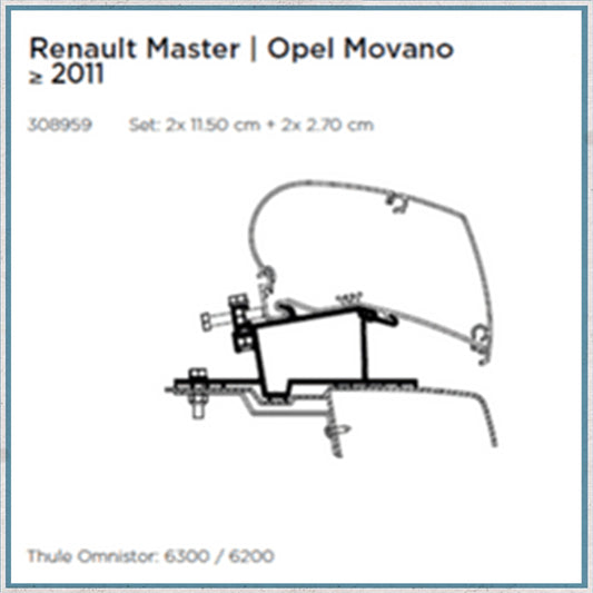 Thule Renault Master >2011 and Movano 2011-2021 Awning Bracket-Camper Interiors