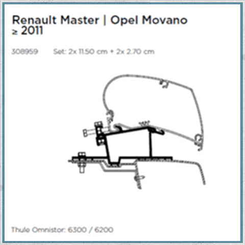 Exterior Parts Product Type - Thule Renault Master >2011 And Movano 2011-2021 Awning Bracket