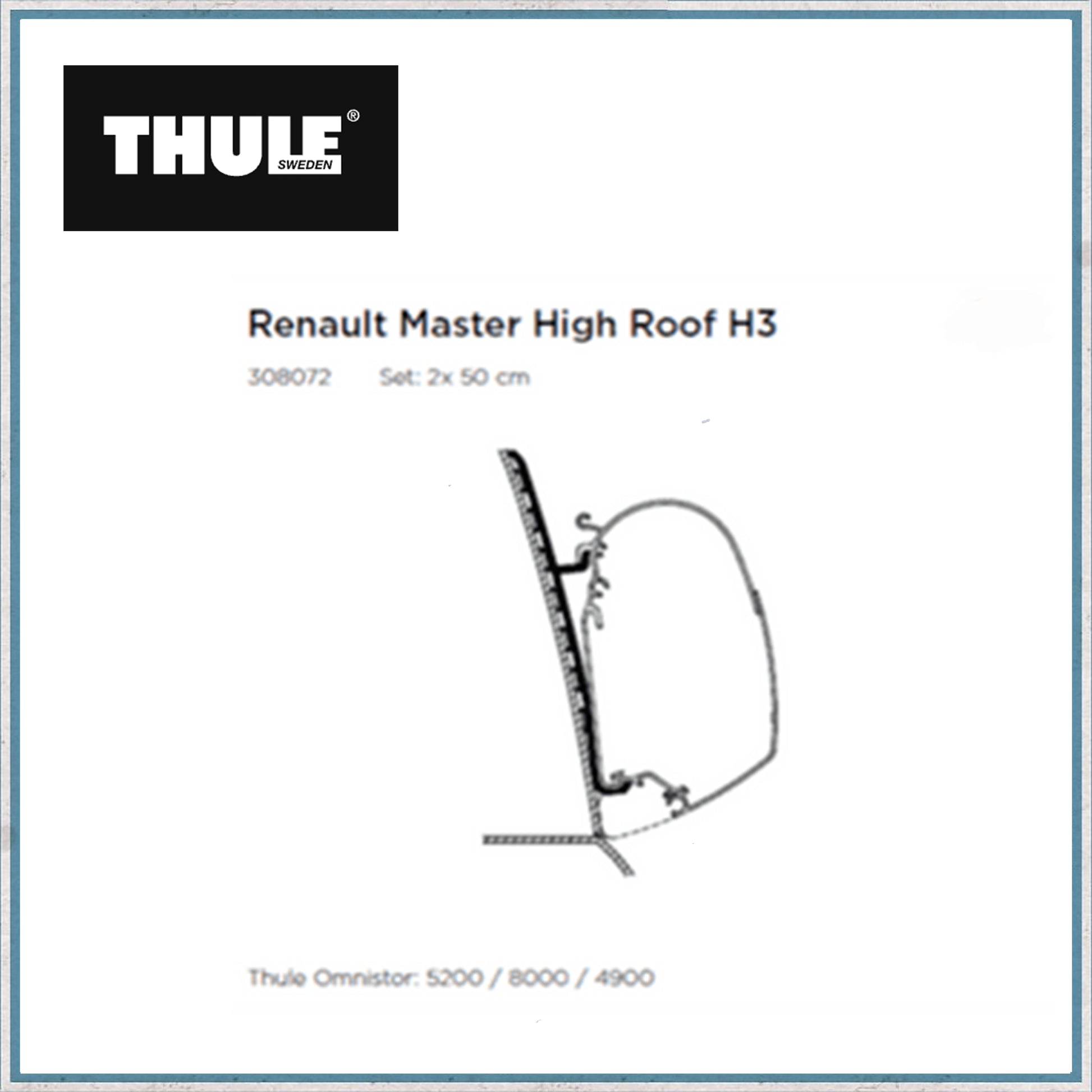 Thule Renault Master High Roof H3 Awning Bracket-Camper Interiors