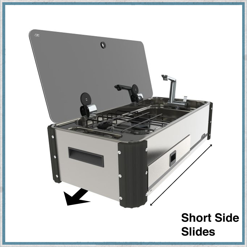 CAN SL1400-LL Two Burner Hob & Sink Combination Slide-out unit-Camper Interiors