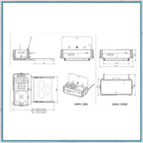 CAN SL1400 Two Burner Hob & Sink Combination Slide-out unit - long side schematic