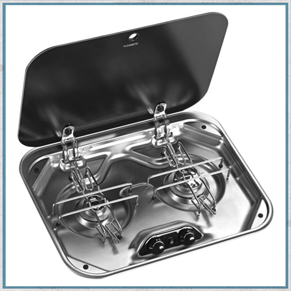 Gas - Dometic Smev PI8022 2 Burner Gas Hob With Glass Lid