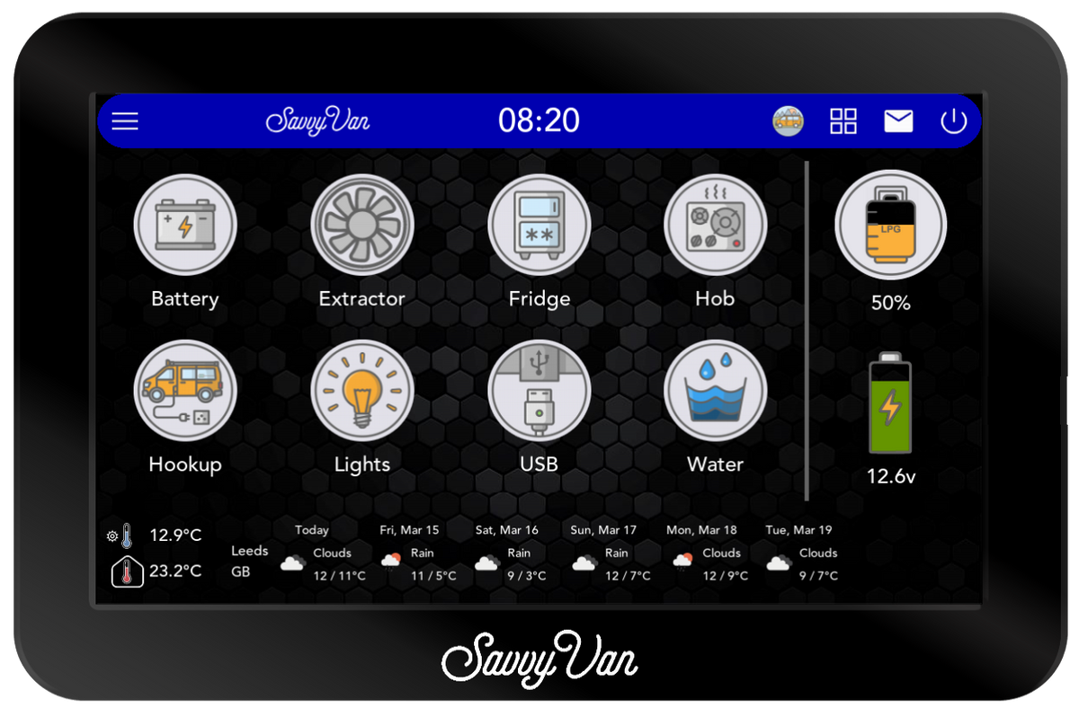 SavvyVan3 MainScreen