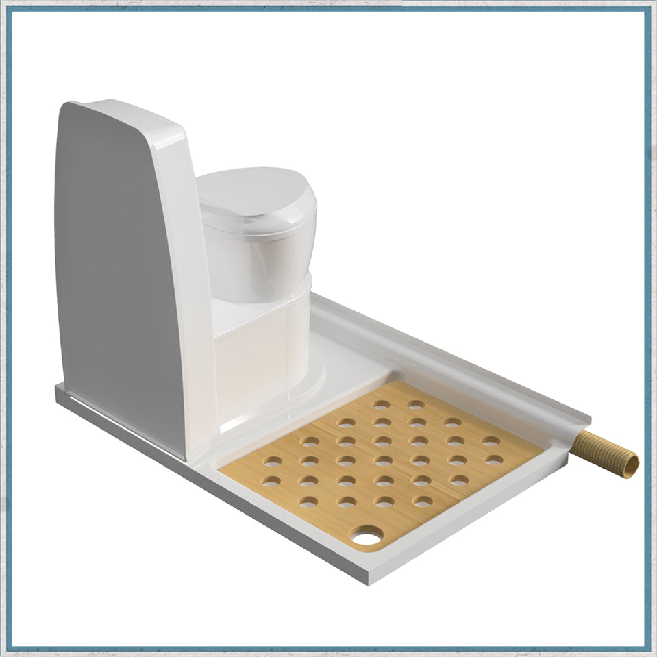 Toilet and Shower Tray With Heating Channel with Optional Duck Board-Camper Interiors