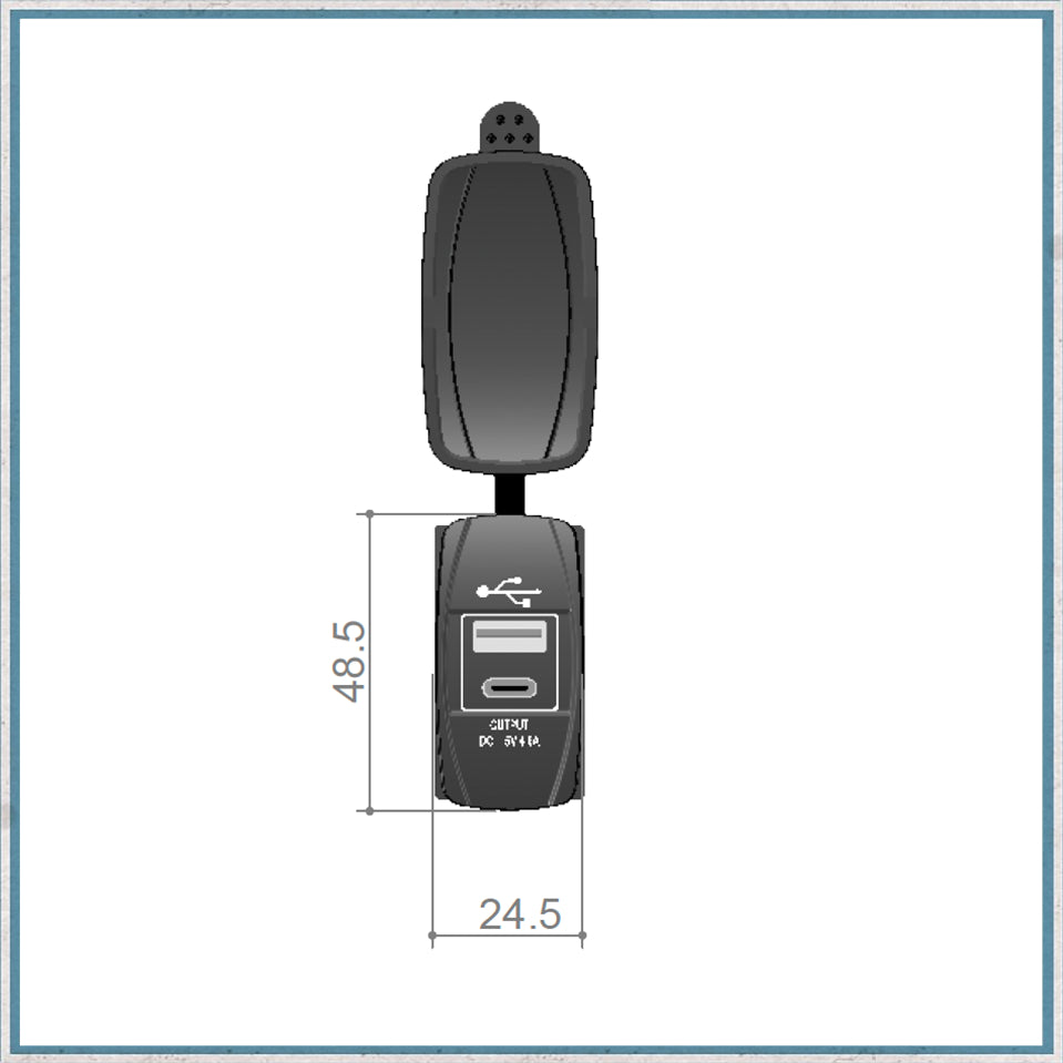 2.4A Waterproof Dual Port USB A & USB C -Camper Interiors